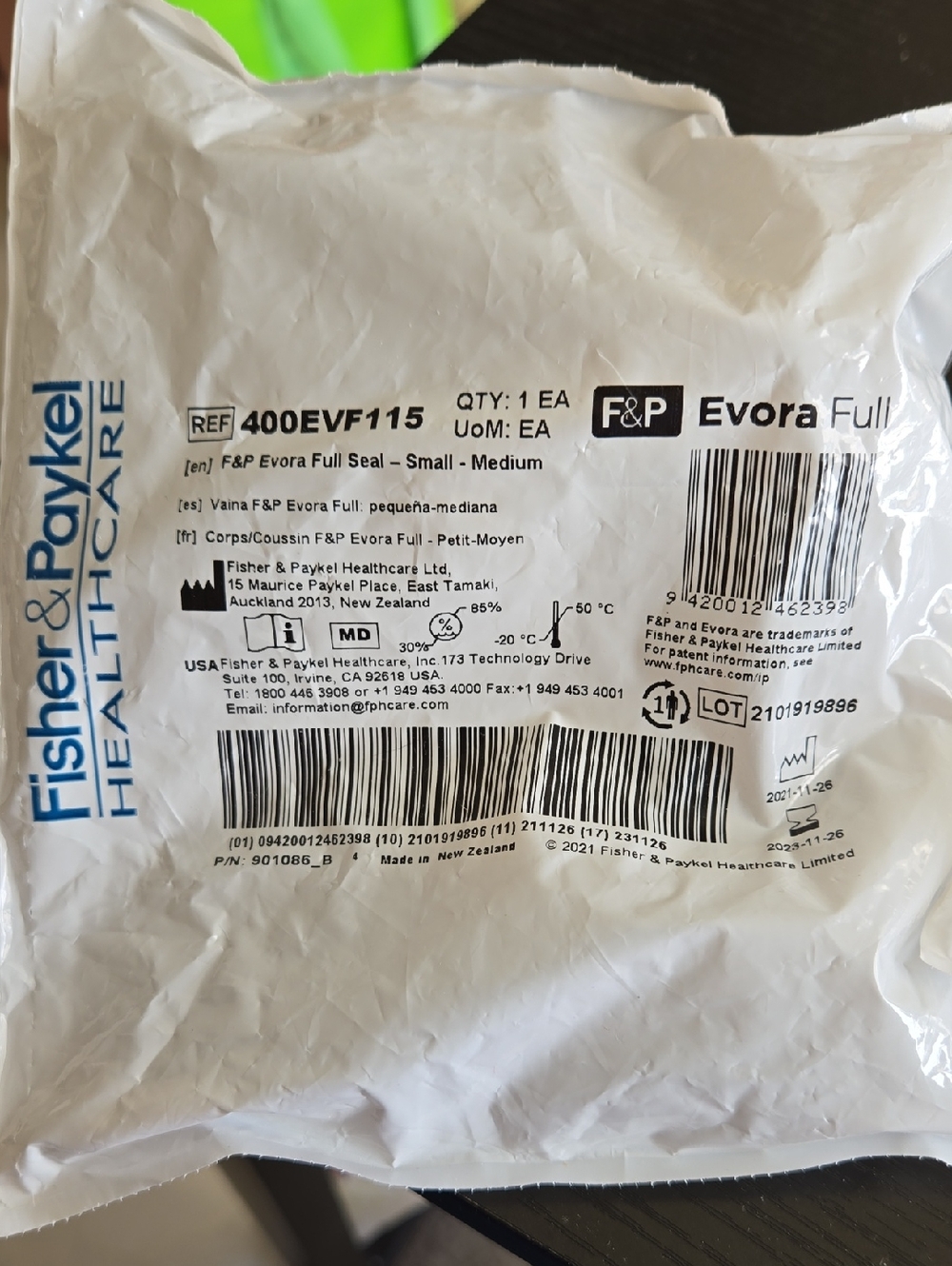 Fisher & Paykel Evora Full Seal - White Packaging